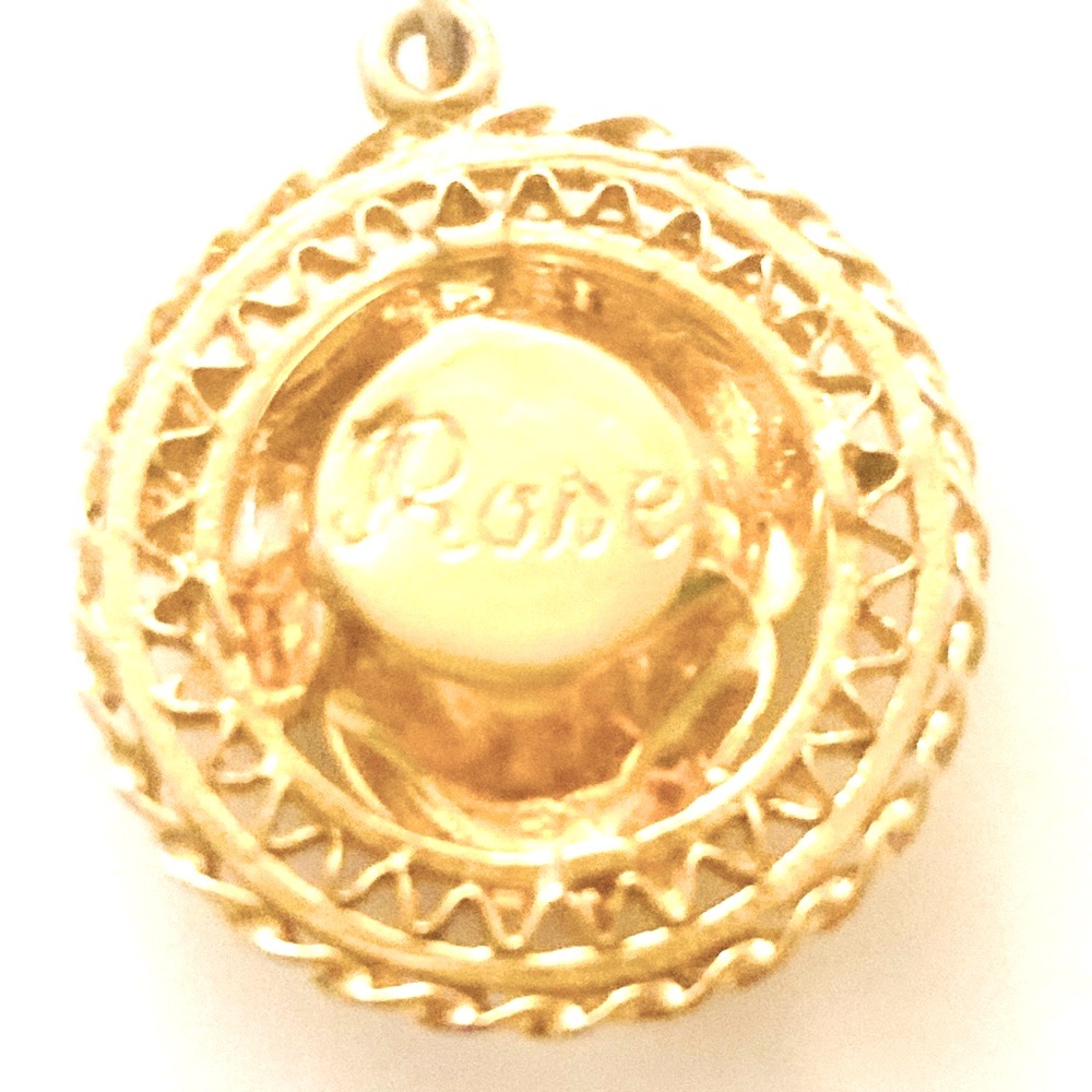 Vintage 14k Gold Rose Diamond Pendant Estate Jewelry, 5.2 Grams “Engraved Rose” - Picture 2 of 5